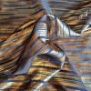 Voal din mătase naturală cu fir metalizat - design liniar, Negru - Auriu antichizat