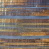 Voal din mătase naturală cu fir metalizat - design liniar, Negru - Auriu antichizat