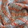 Stofă mixta cu fir de lurex - design fantezie, Alb - Piersiciu