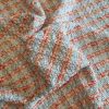 Stofă mixta cu fir de lurex - design fantezie, Alb - Piersiciu