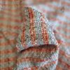 Stofă mixta cu fir de lurex - design fantezie, Alb - Piersiciu