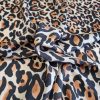 Tesatura din viscoza subtire - design animal print, Maro - Negru