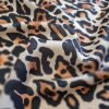 Tesatura din viscoza subtire - design animal print, Maro - Negru