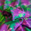 Tesatura din viscoza imprimata  - design floral, Mov - Violet - Verde