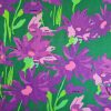 Tesatura din viscoza imprimata  - design floral, Mov - Violet - Verde