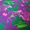 Tesatura din viscoza imprimata  - design floral, Mov - Violet - Verde