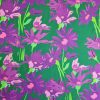Tesatura din viscoza imprimata  - design floral, Mov - Violet - Verde