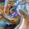 Tesatura din viscoza - design floral , Multicolor pastel