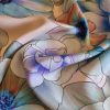 Tesatura din viscoza - design floral , Multicolor pastel