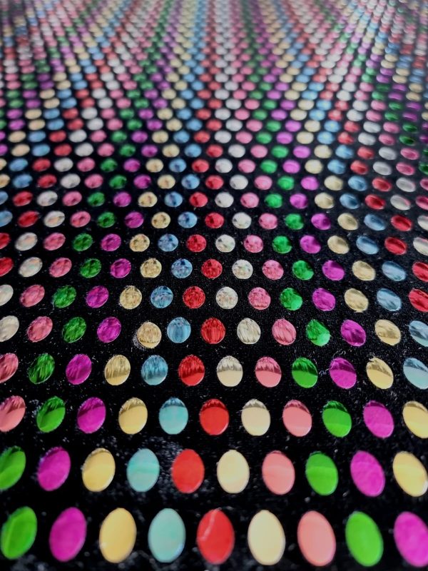 Catifea elastica cu paiete multicolore aplicate, Multicolor