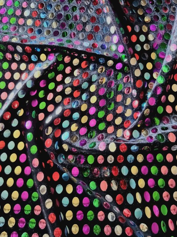 Catifea elastica cu paiete multicolore aplicate, Multicolor