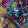 Tesatura din matase naturala - crepe de chine cu design floral, Multicolor