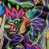 Tesatura din matase naturala - crepe de chine cu design floral, Multicolor