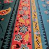 Tesatura din matase naturala tip panou - design floral, Multicolor