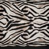 Tesatura din viscoza - tip jerse panou cu design animal print, Negru - Alb - Bej