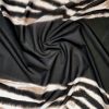 Tesatura din viscoza - tip jerse panou cu design animal print, Negru - Alb - Bej