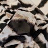 Tesatura din viscoza - tip jerse panou cu design animal print, Negru - Alb - Bej