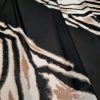 Tesatura din viscoza - tip jerse panou cu design animal print, Negru - Alb - Bej