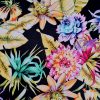 Jerse din mătase naturală design floral - tropical fashion