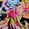 Jerse din mătase naturală design floral - tropical fashion