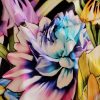 Jerse din mătase naturală design floral - tropical fashion