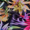 Jerse din mătase naturală design floral - tropical fashion
