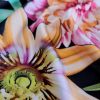 Jerse din mătase naturală design floral - tropical fashion