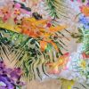 Tesatura brodata  pe organza imprimata  - design Valentino, Multicolor