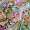 Tesatura brodata  pe organza imprimata  - design Valentino, Multicolor