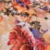 Broderie sparta pe voal imprimat floral - design Valentino, Multicolor