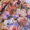Broderie sparta pe voal imprimat floral - design Valentino, Multicolor