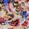 Broderie sparta pe voal imprimat floral - design Valentino, Multicolor