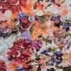 Broderie sparta pe voal imprimat floral - design Valentino, Multicolor