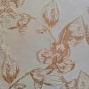 Tesatura Jacquard cu fir de lurex - design floral, Crem - Auriu