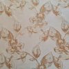 Tesatura Jacquard cu fir de lurex - design floral, Crem - Auriu