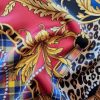 Tesatura din matase naturala, usor satinata - design Versace, Rosu - Negru - Auriu - Albastru