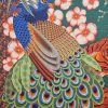 Voal satinat din mătase naturală - design exotic , Multicolor