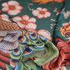 Voal satinat din mătase naturală - design exotic , Multicolor