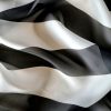 Organza premium din mătase naturală , Negru - Alb