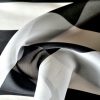 Organza premium din mătase naturală , Negru - Alb