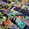 Țesătura din bumbac  -  design floral exotic