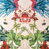 Tesatura din bumbac imprimat - tip panou design exotic, Multicolor
