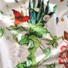 Tesatura din bumbac imprimat - tip panou design exotic, Multicolor