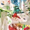 Tesatura din bumbac imprimat - tip panou design exotic, Multicolor