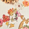 Tesatura jacquard din bumbac cu elastan  - design floral & animal print , Multicolor