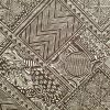 Tesatura din bumbac - tip batist cu motive geometrice , Alb - Negru