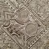 Tesatura din bumbac - tip batist cu motive geometrice , Alb - Negru