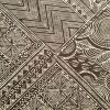 Tesatura din bumbac - tip batist cu motive geometrice , Alb - Negru