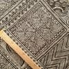 Tesatura din bumbac - tip batist cu motive geometrice , Alb - Negru