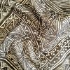 Tesatura din bumbac - tip batist cu motive geometrice , Alb - Negru